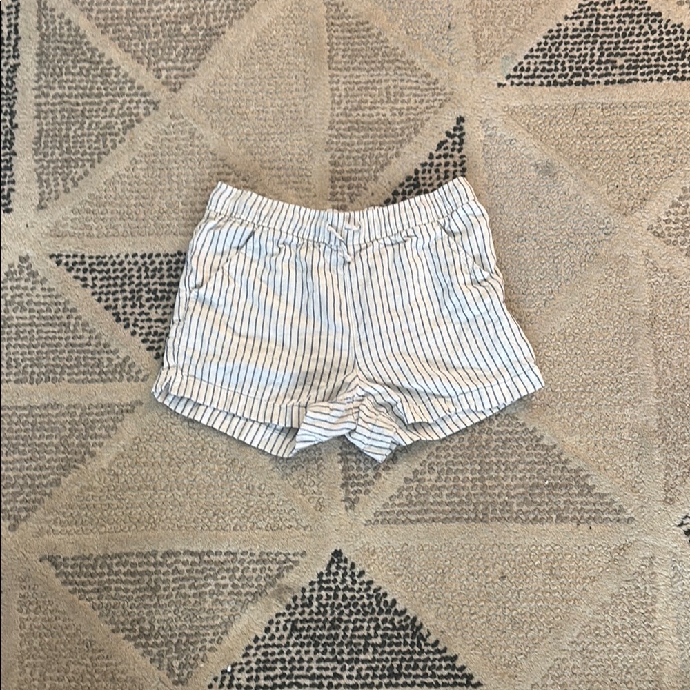 Old Navy High Waist White and Blue Striped Shorts